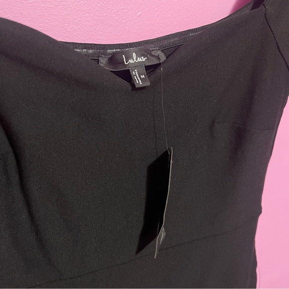 Lulus Black Off Shoulder Trumpet Midi Dress Size M NWT - Picture 11 of 12